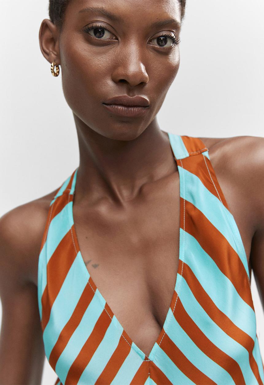 MANGO - Dress jana - blue & brown