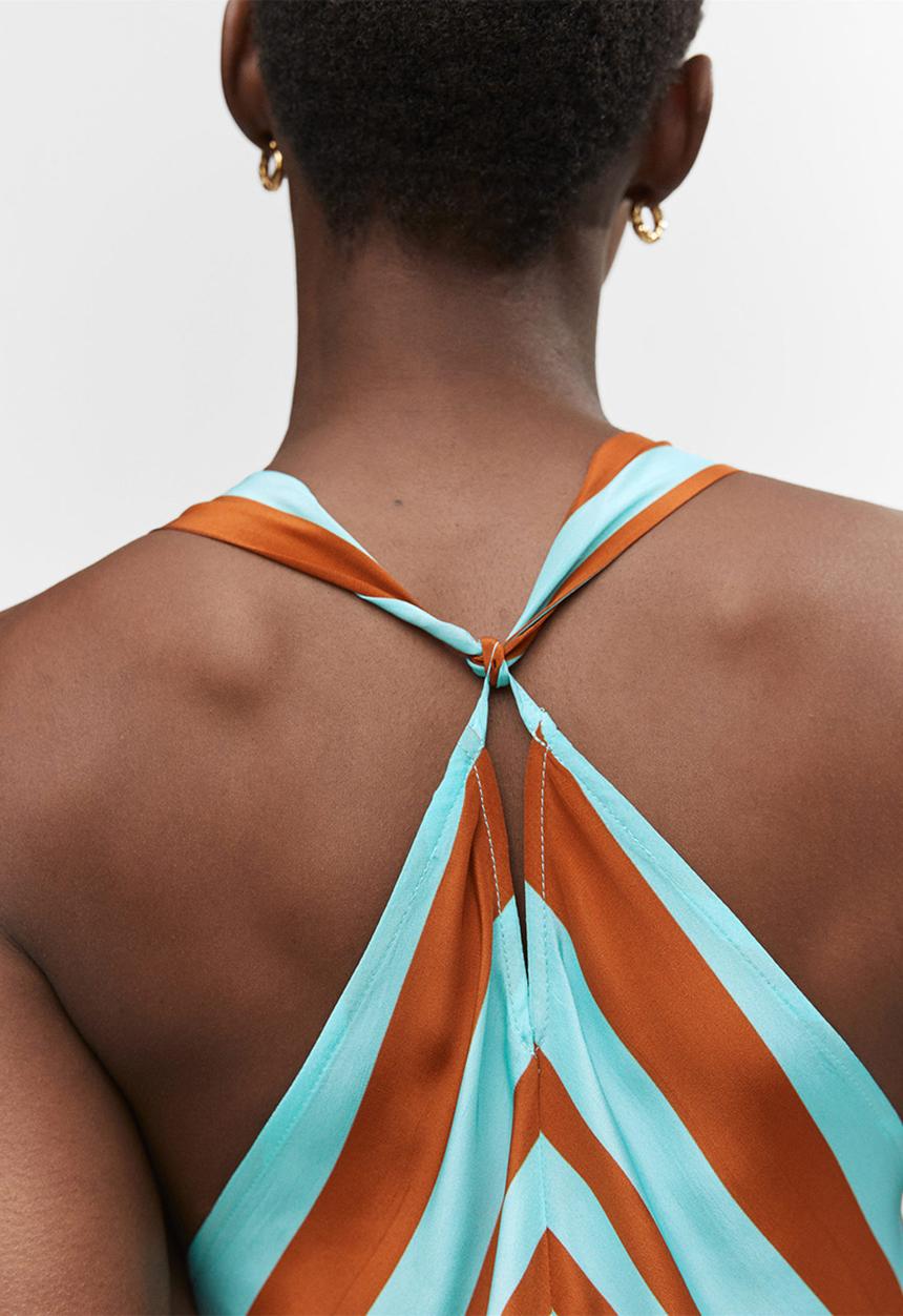 MANGO - Dress jana - blue & brown