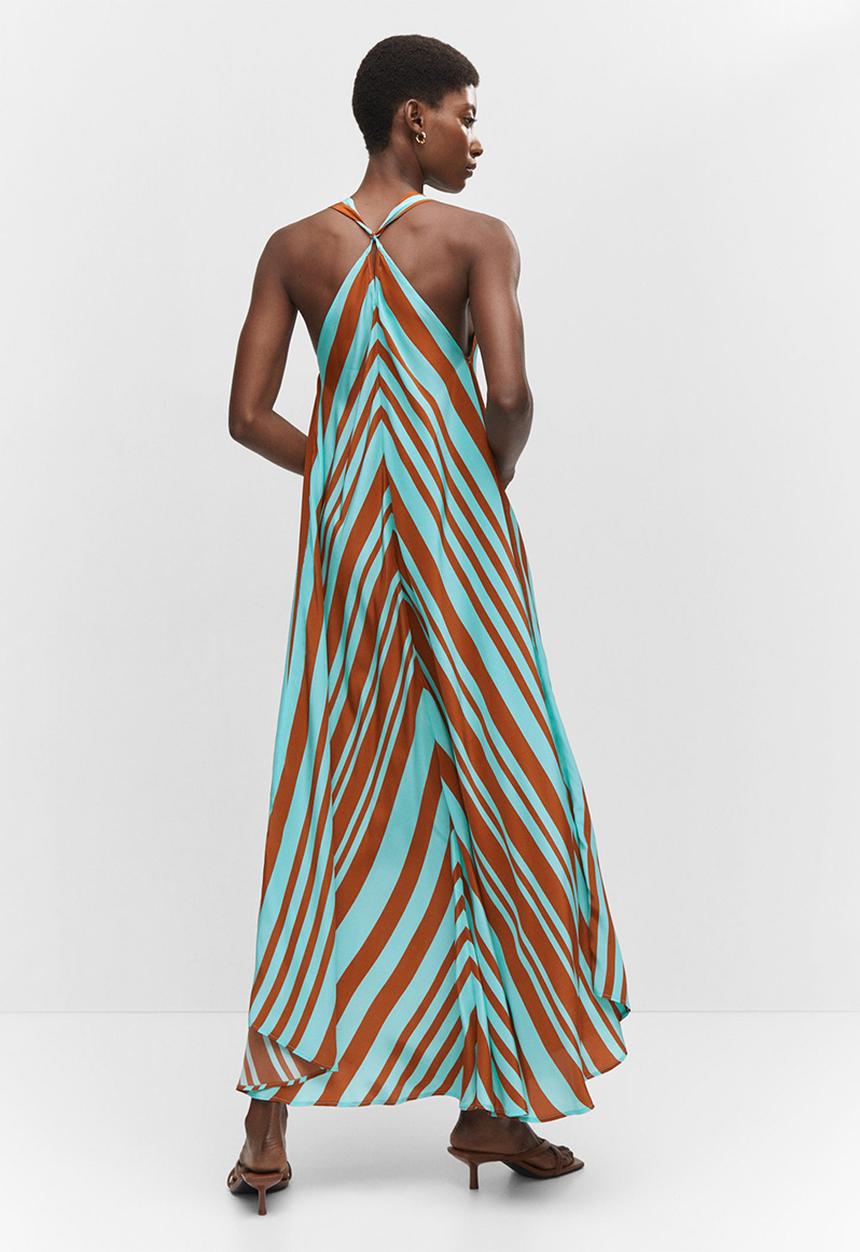 MANGO - Dress jana - blue & brown