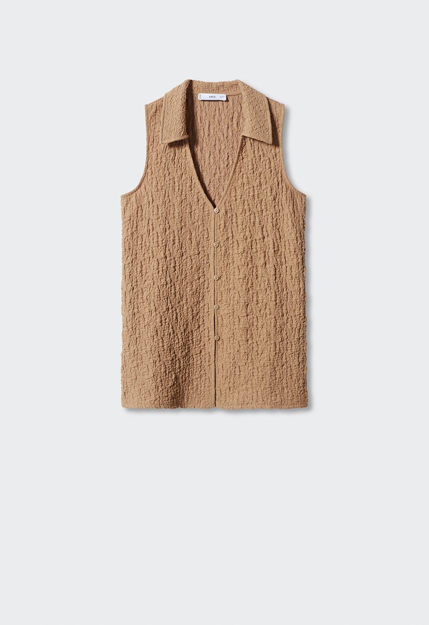 MANGO - Waistcoat calobra - light brown