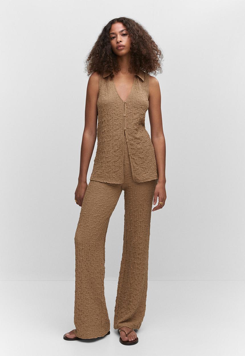 MANGO - Waistcoat calobra - light brown