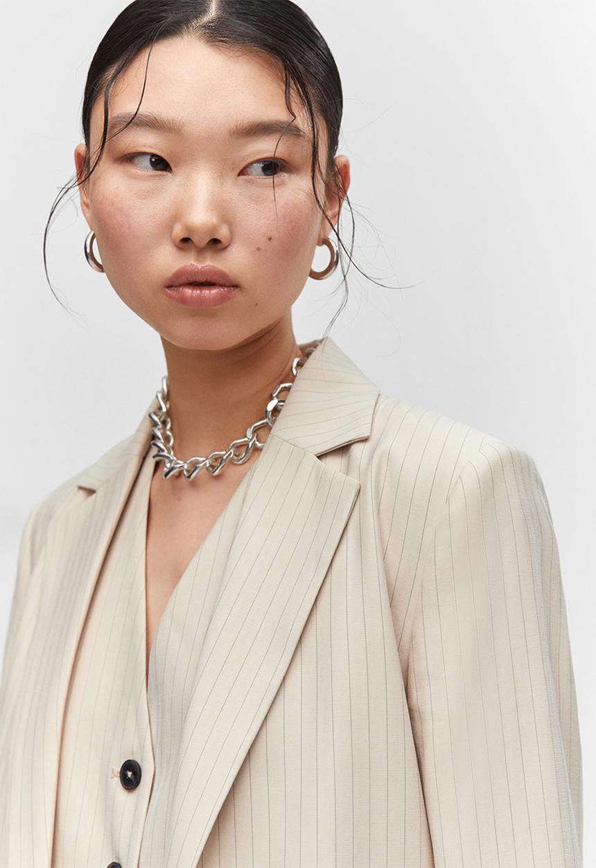 MANGO - Blazer bo - light beige