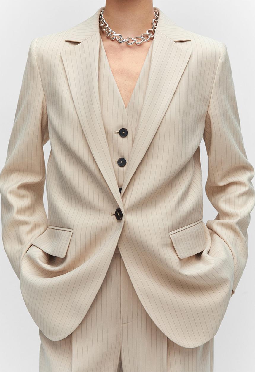 MANGO - Blazer bo - light beige