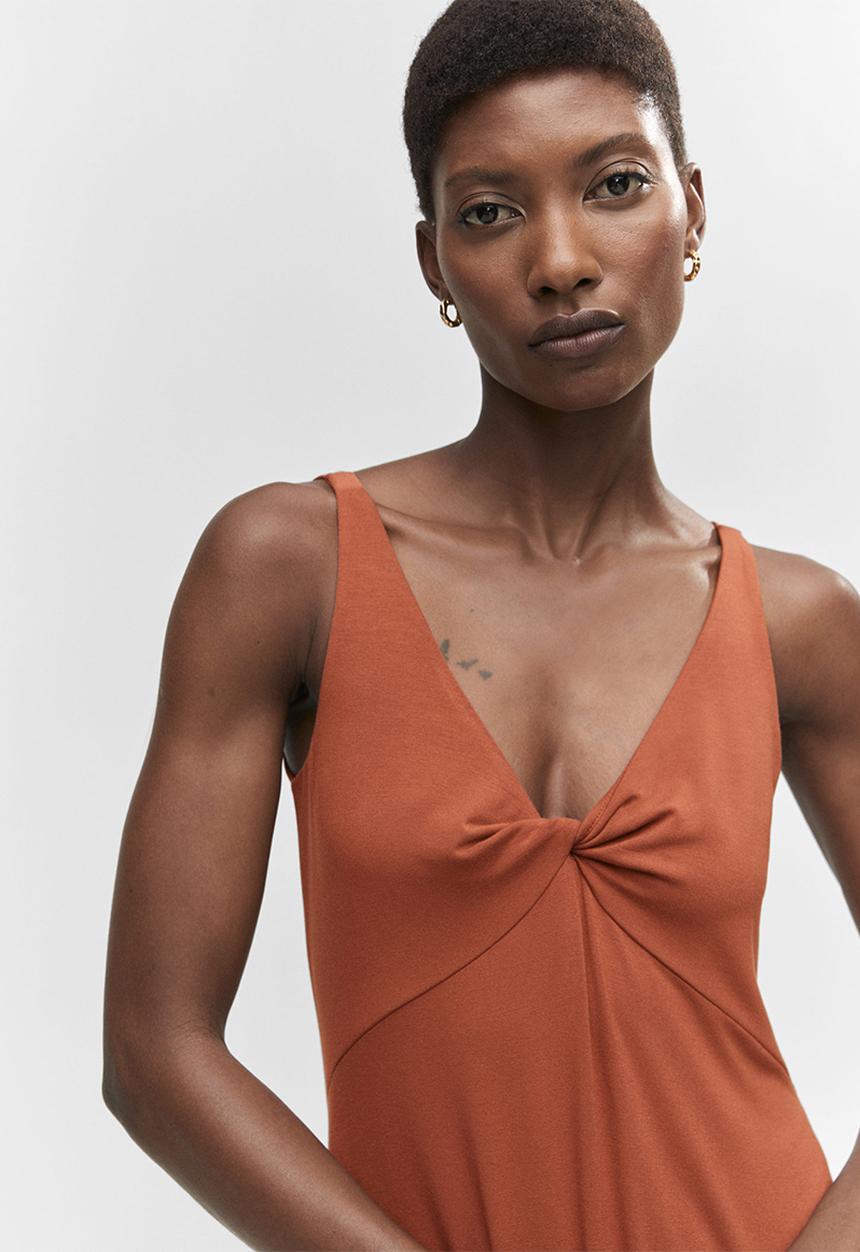 MANGO - Dress calie - russet