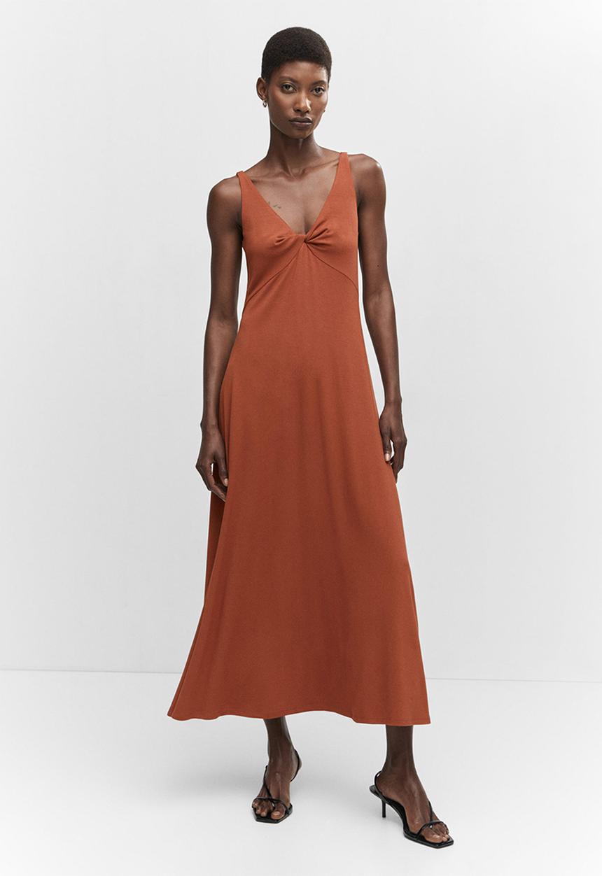 MANGO - Dress calie - russet