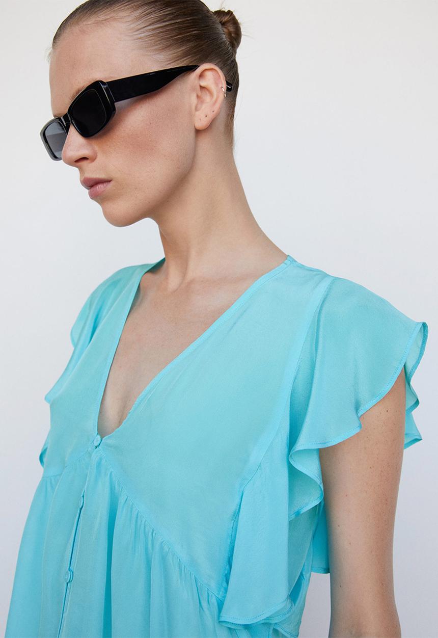 MANGO - Blouse sandro - mid-blue
