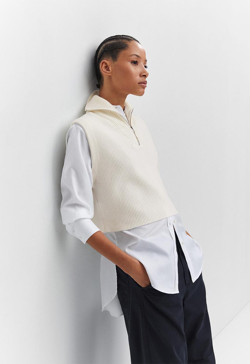 MANGO - Waistcoat rizon - light beige
