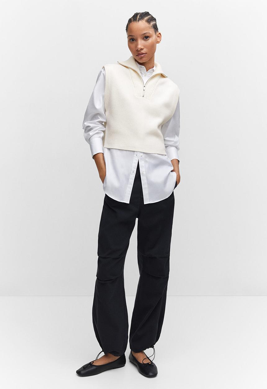 MANGO - Waistcoat rizon - light beige