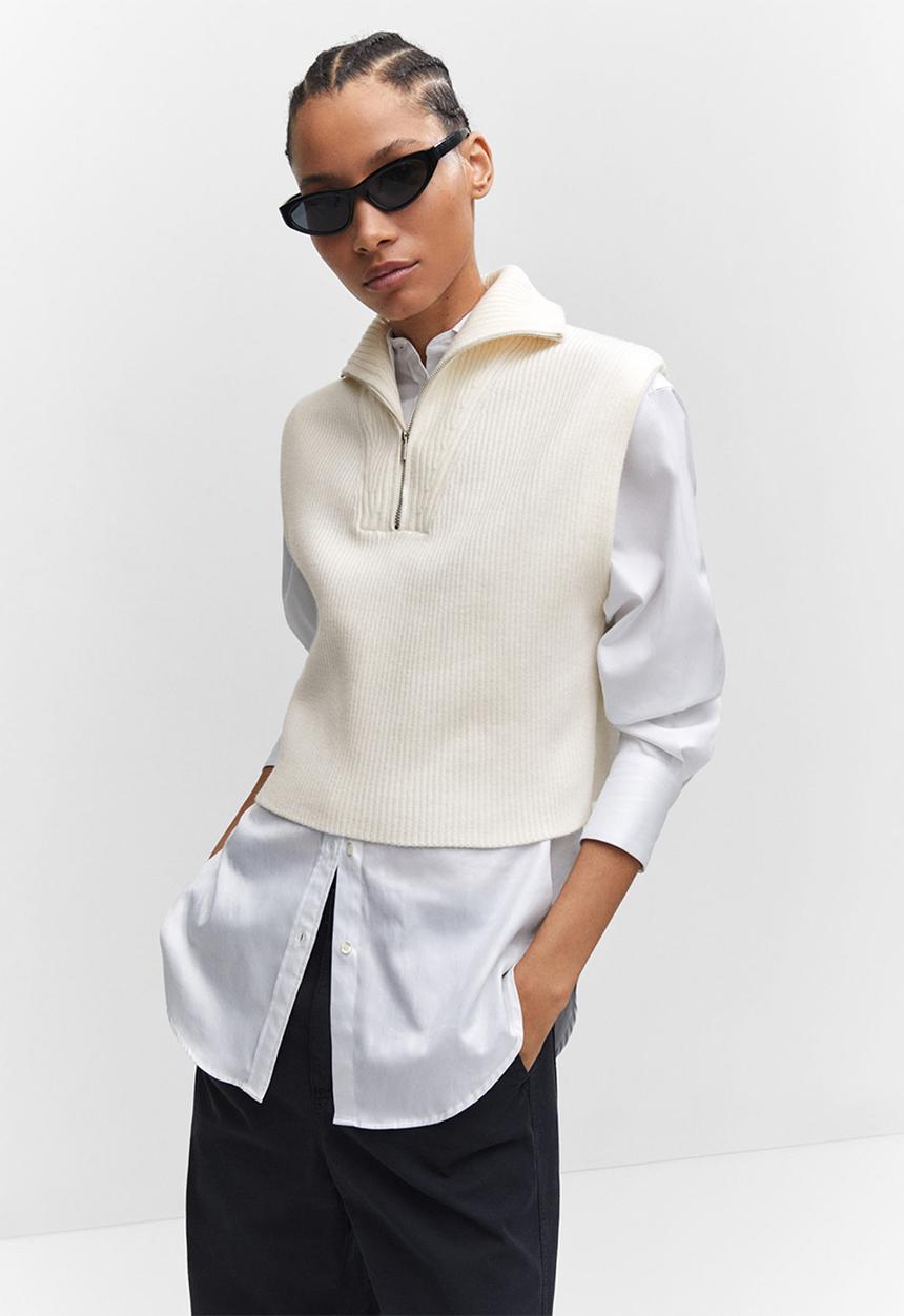 MANGO - Waistcoat rizon - light beige