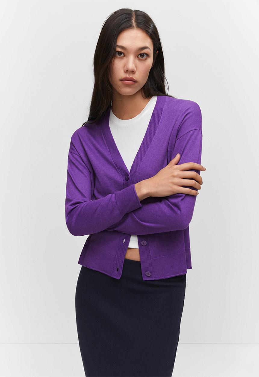 MANGO - Cardigan lucca - medium purple