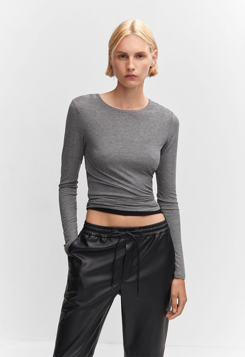 MANGO - Trousers apple - black