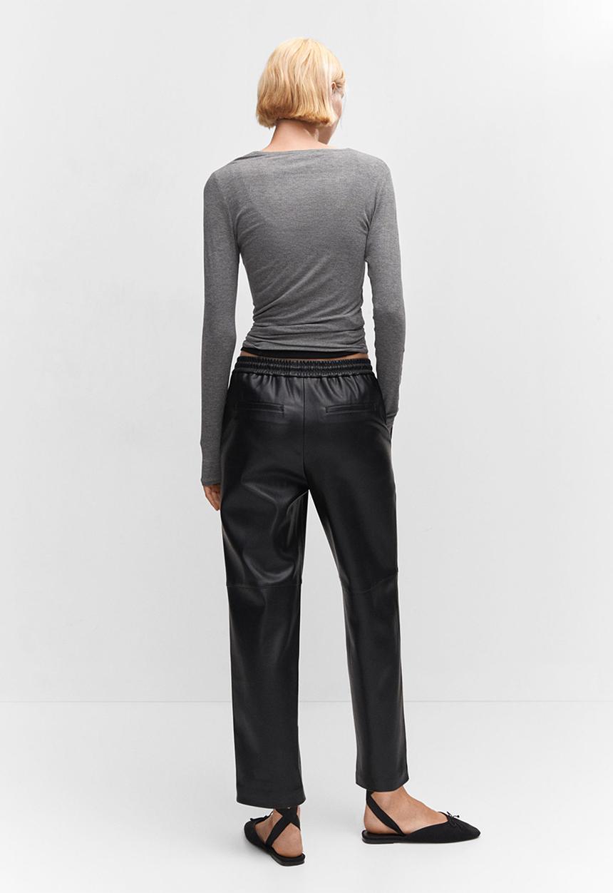 MANGO - Trousers apple - black