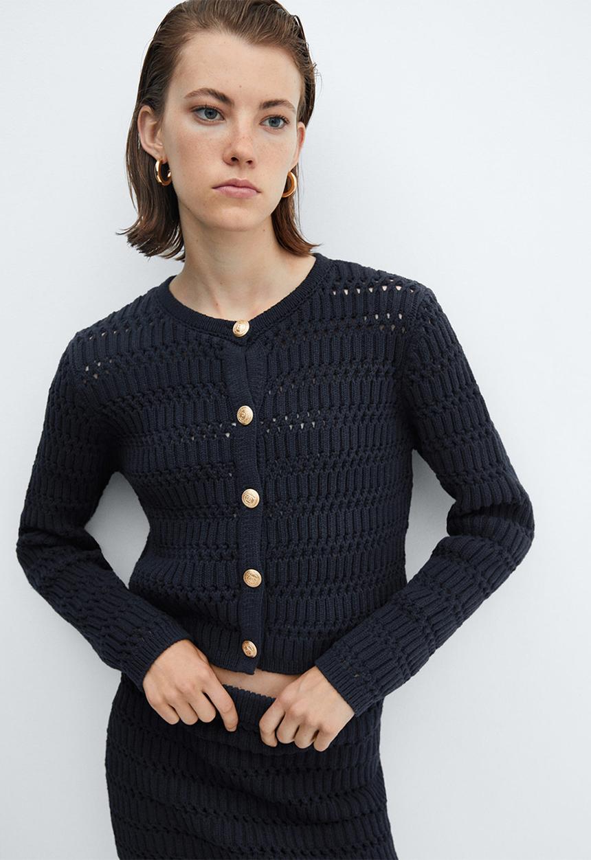 MANGO - Cardigan bambi - navy