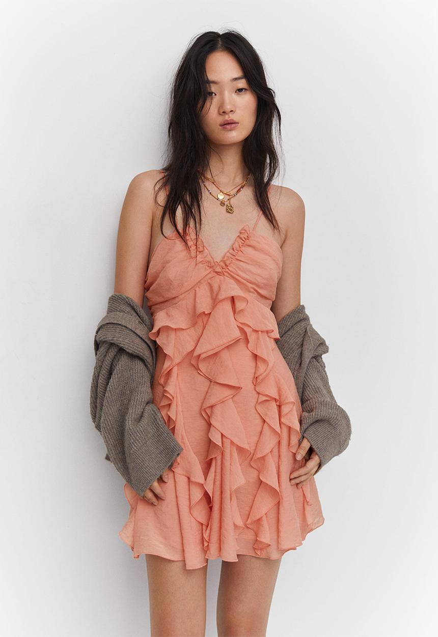 MANGO - Dress rufi - light pastel orange
