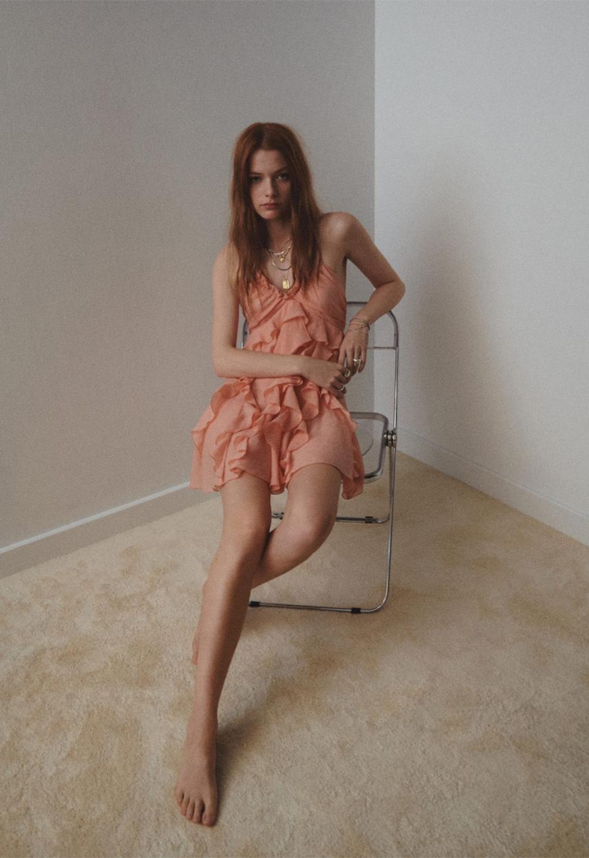 MANGO - Dress rufi - light pastel orange