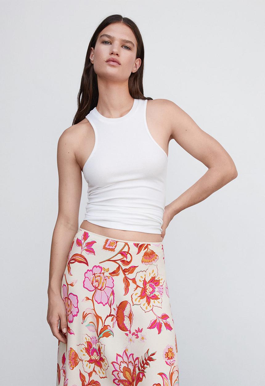 MANGO - Skirt bombay - light beige
