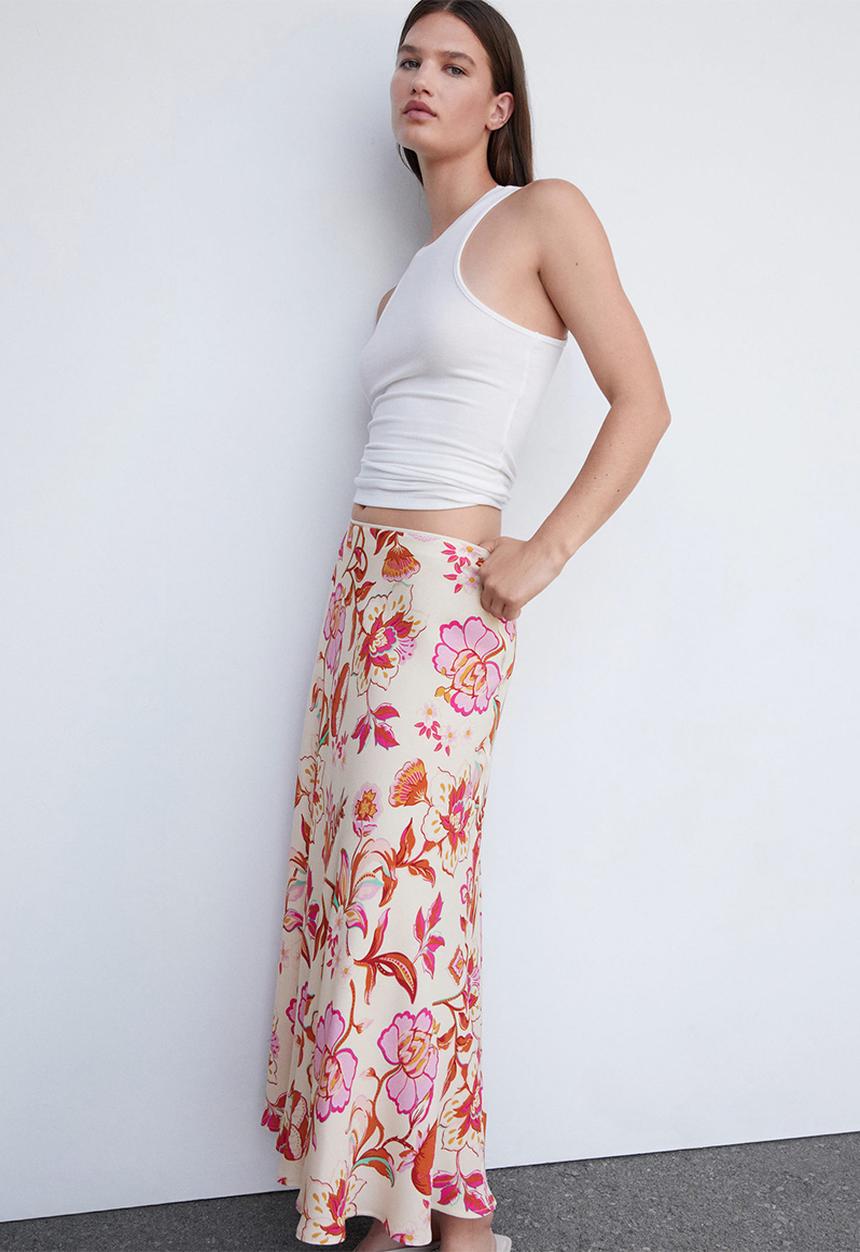 MANGO - Skirt bombay - light beige