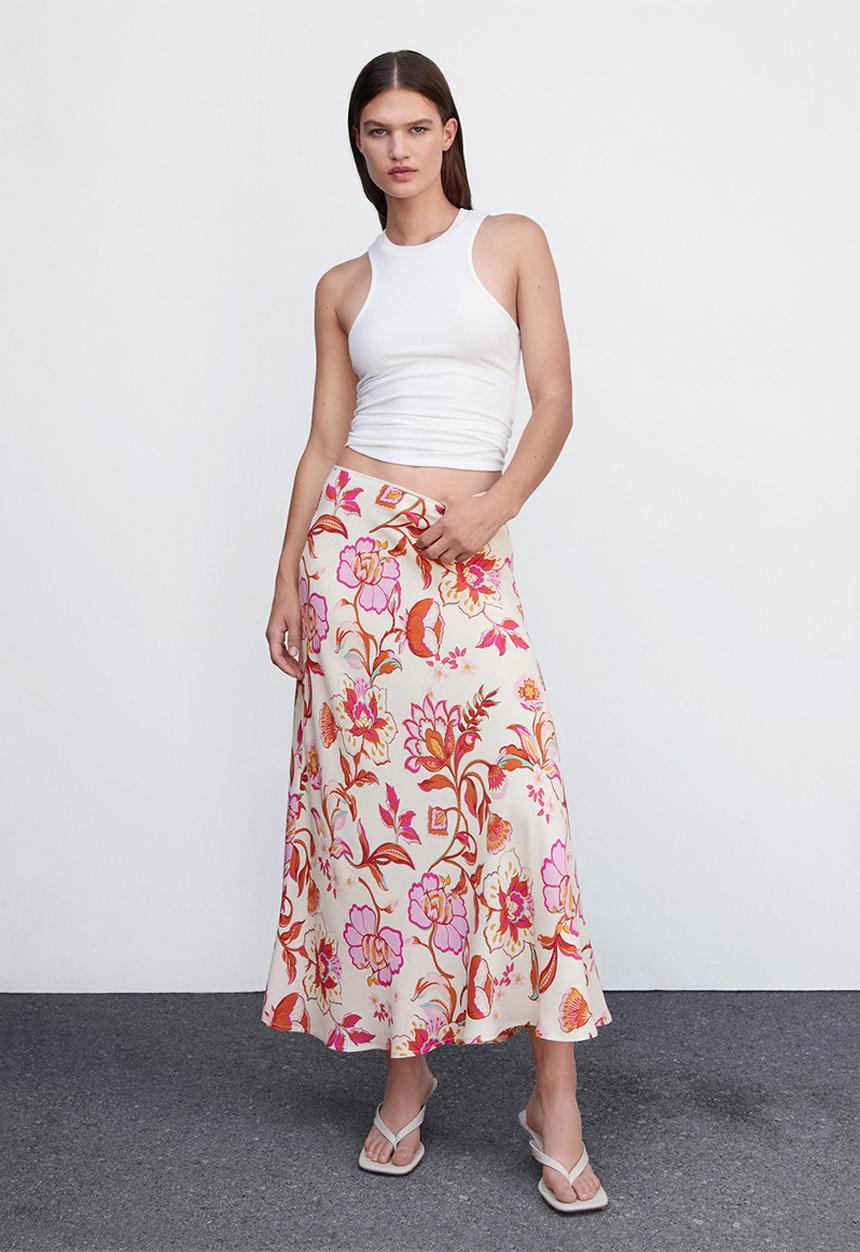 MANGO - Skirt bombay - light beige