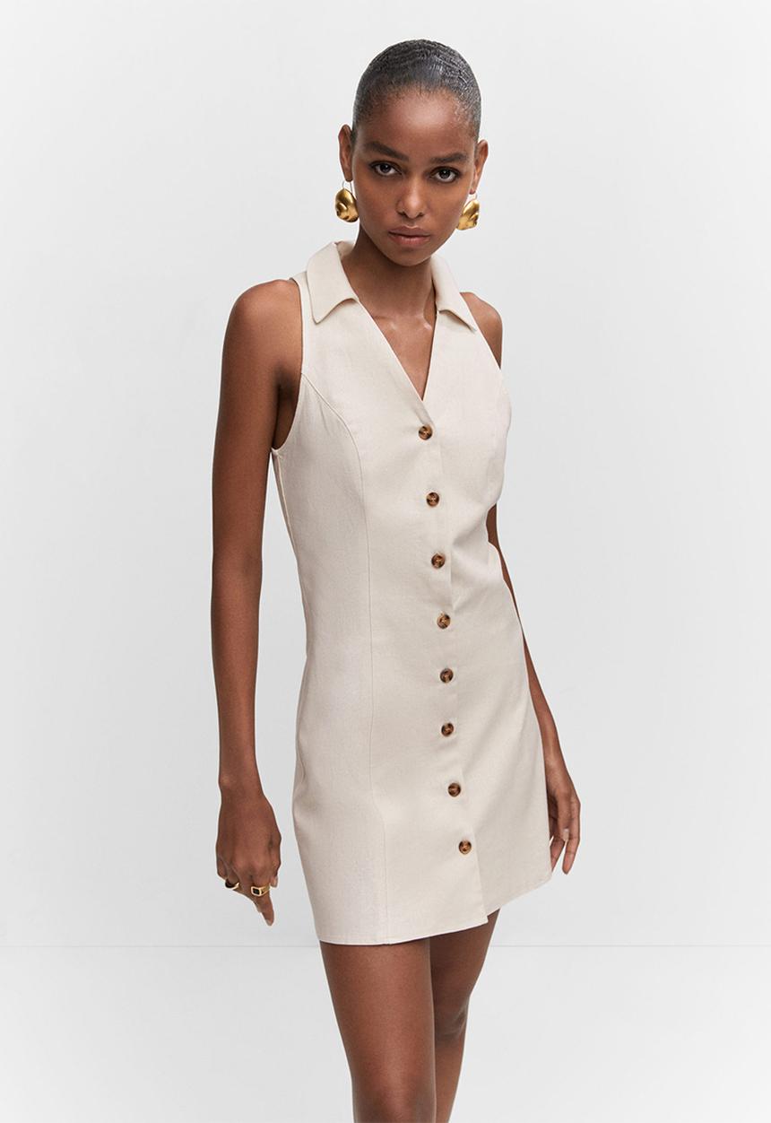 MANGO - Dress paula - light pastel beige