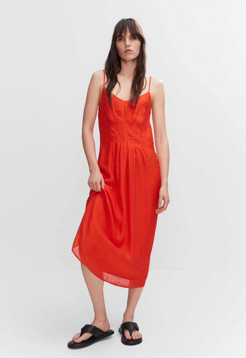 MANGO - Dress salinas - coral red