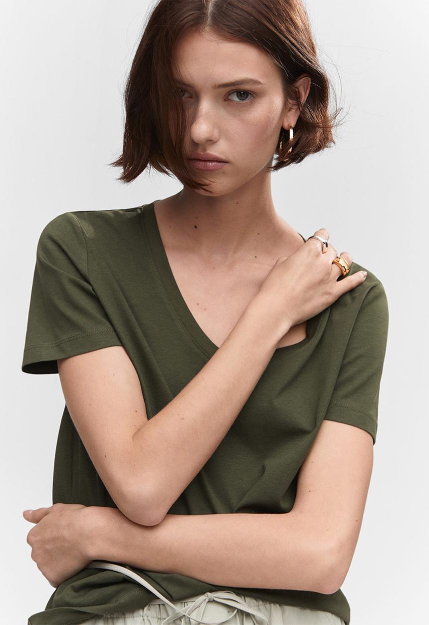 MANGO - T-shirt chalapi - khaki