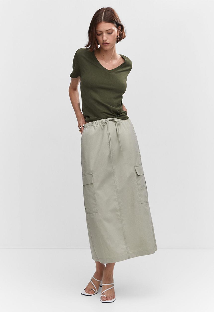 MANGO - T-shirt chalapi - khaki