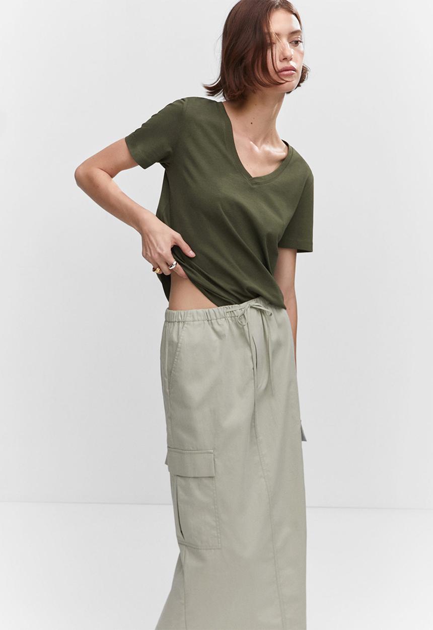 MANGO - T-shirt chalapi - khaki