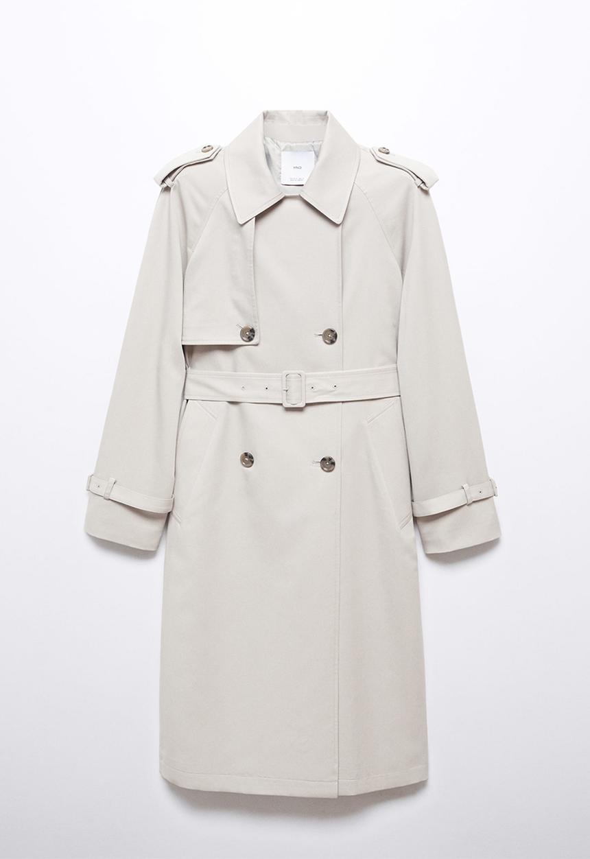 MANGO - Trench coat fluid - light pastel grey