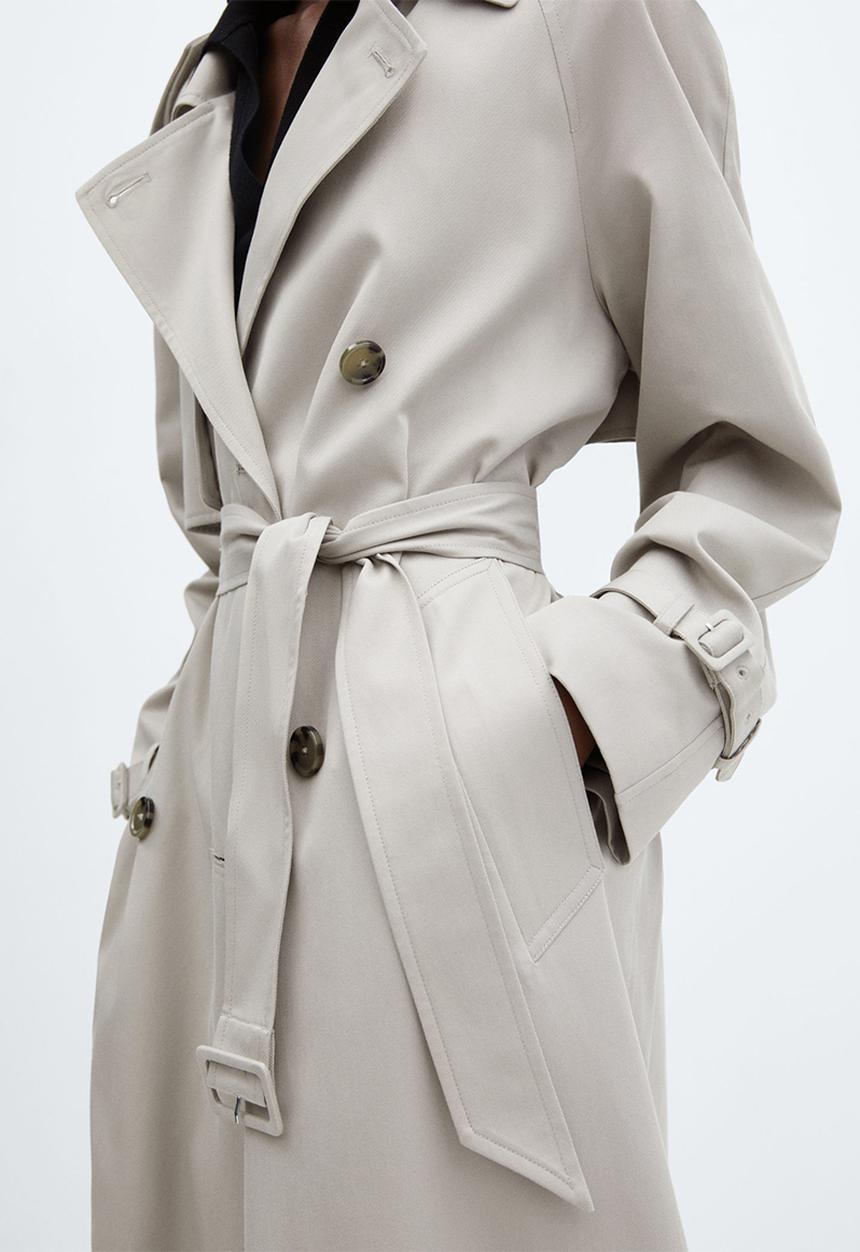 MANGO - Trench coat fluid - light pastel grey