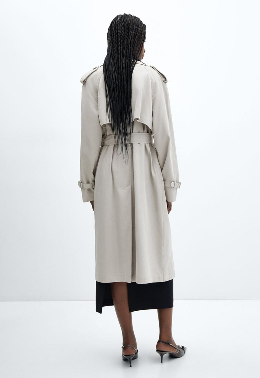 MANGO - Trench coat fluid - light pastel grey