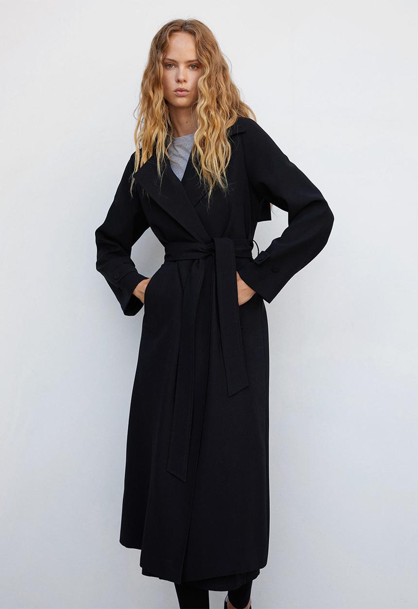 MANGO - Trench coat geisha - black