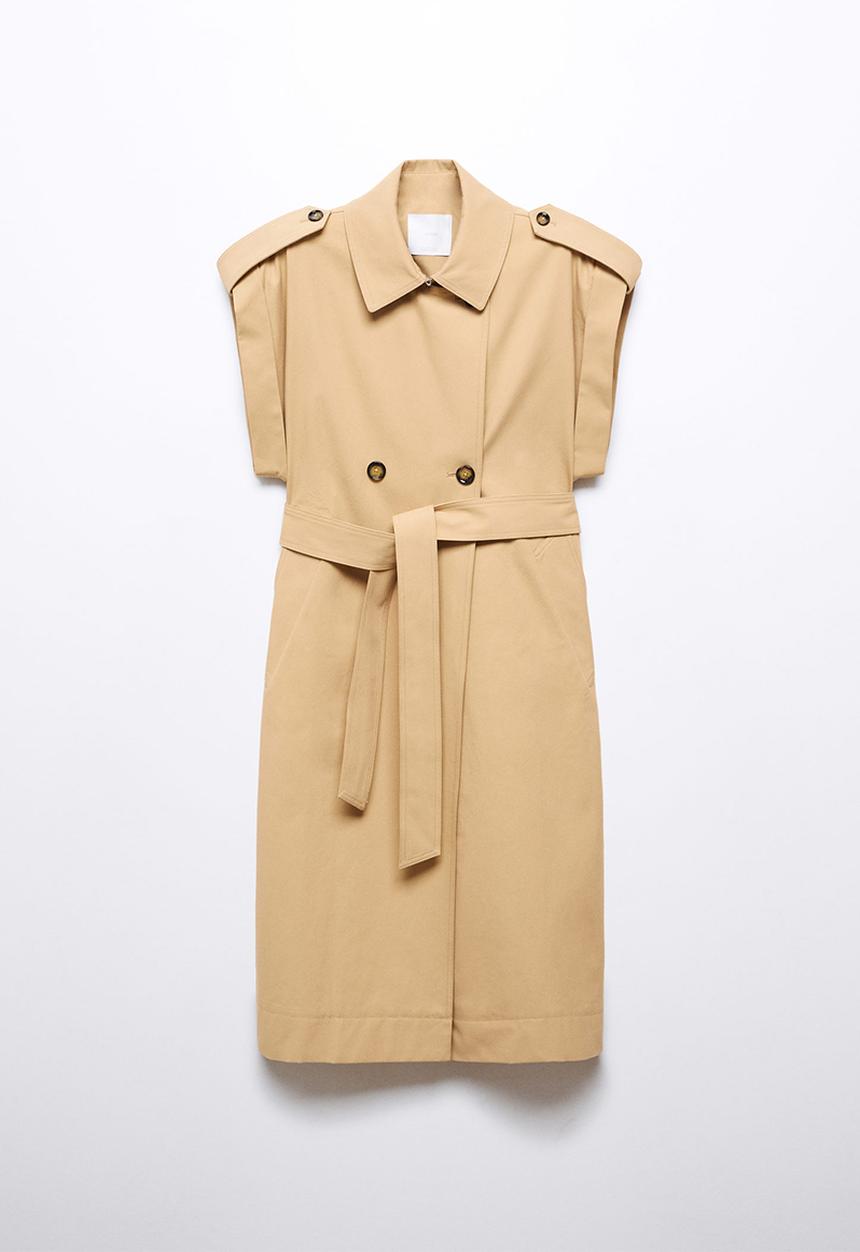 MANGO - Trench coat asterix - medium brown
