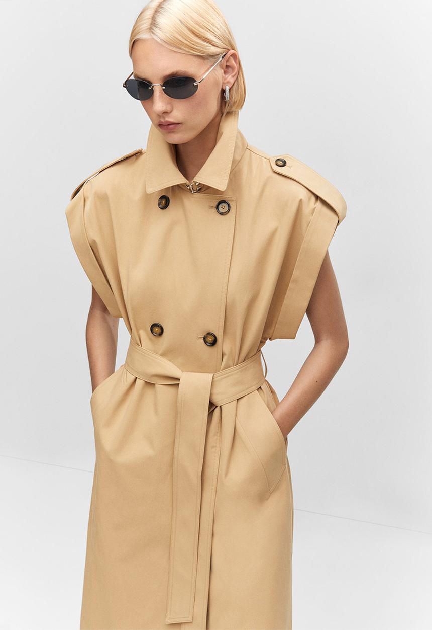 MANGO - Trench coat asterix - medium brown