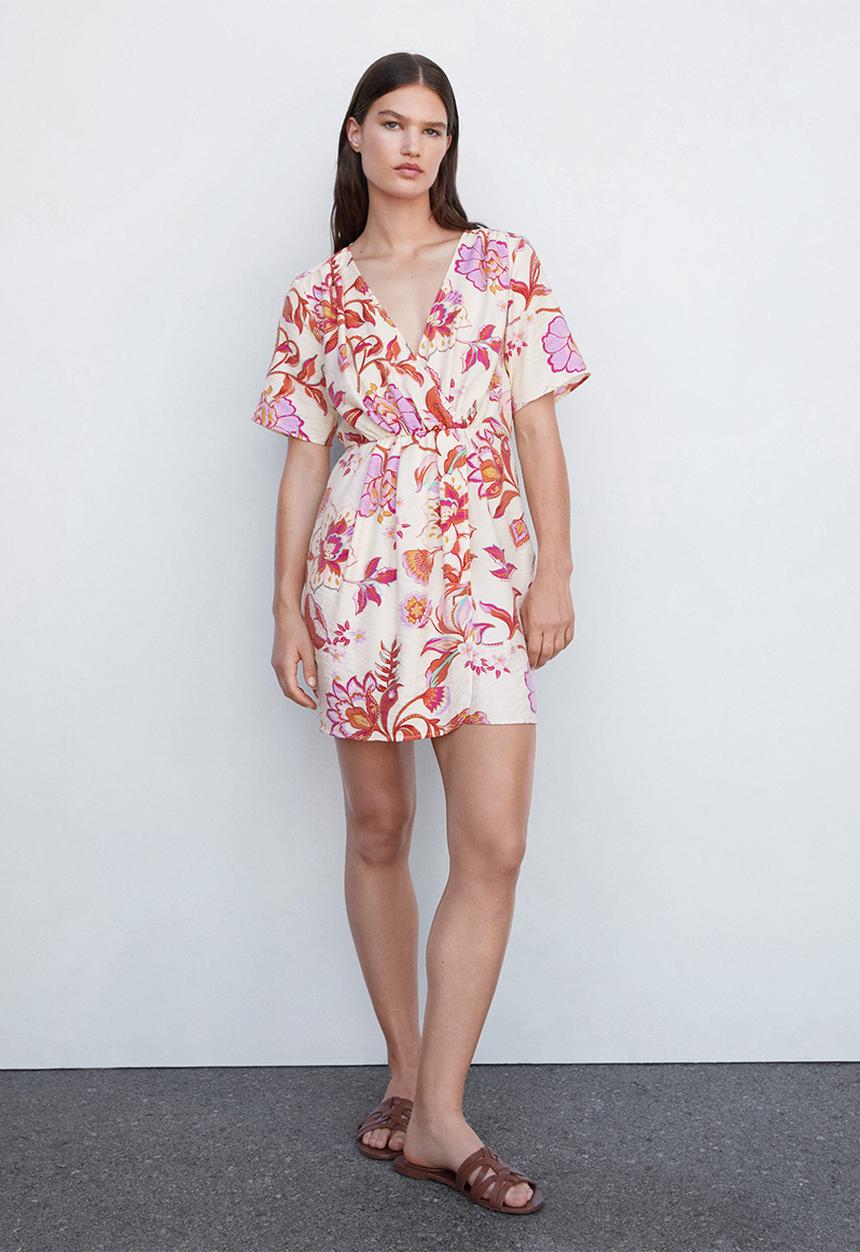 MANGO - Dress flora - natural