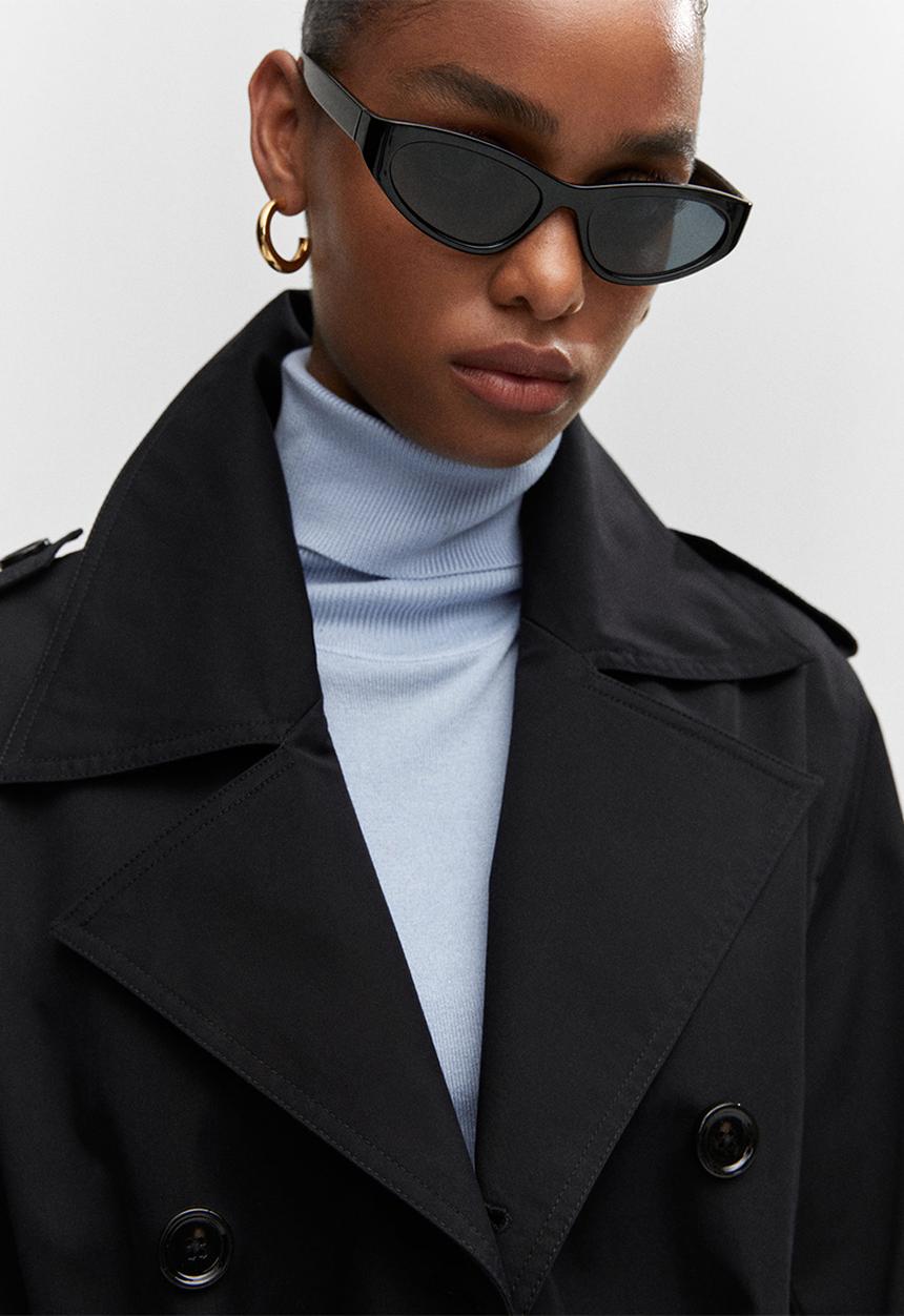 MANGO - Trench coat angela - black