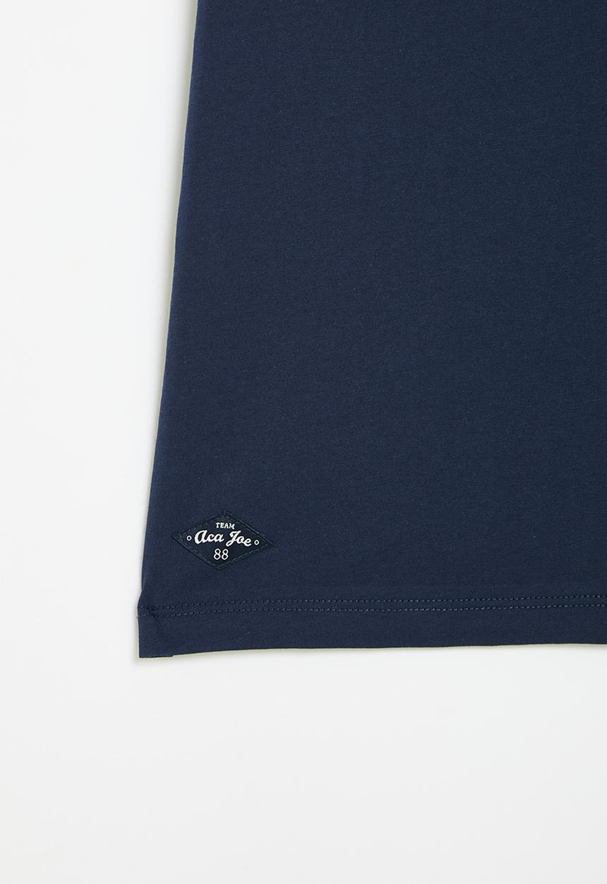 Aca Joe - Printed tee - navy & yellow