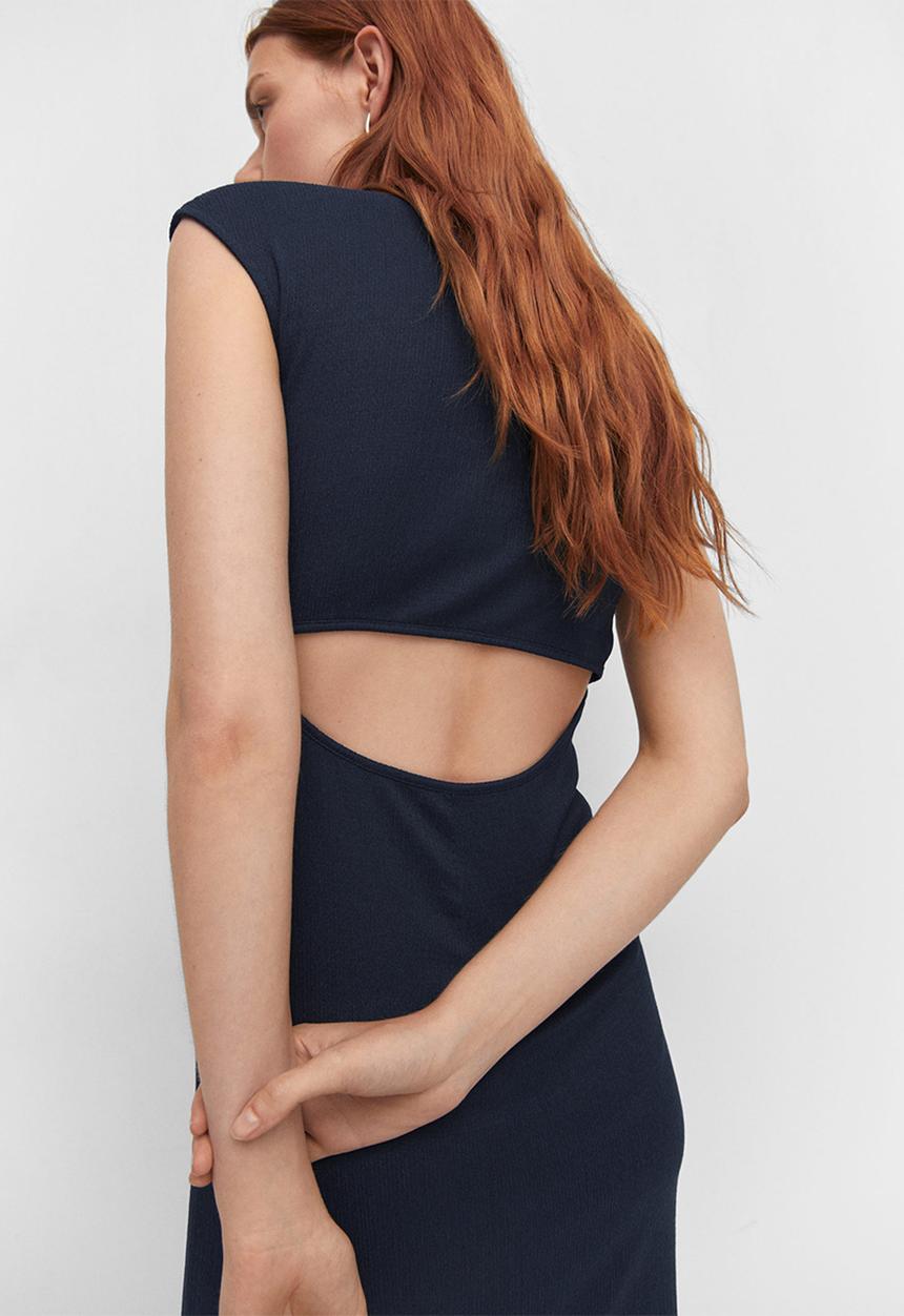 MANGO - Dress berry - navy