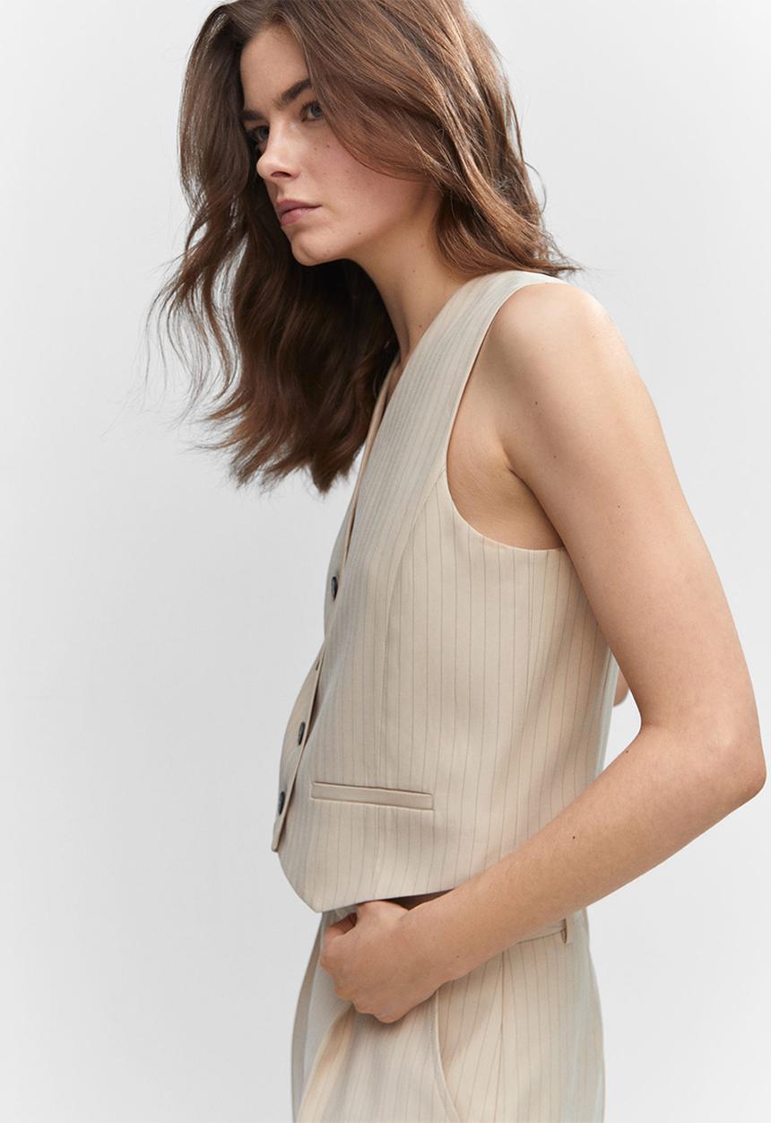 MANGO - Waistcoat bo - light beige