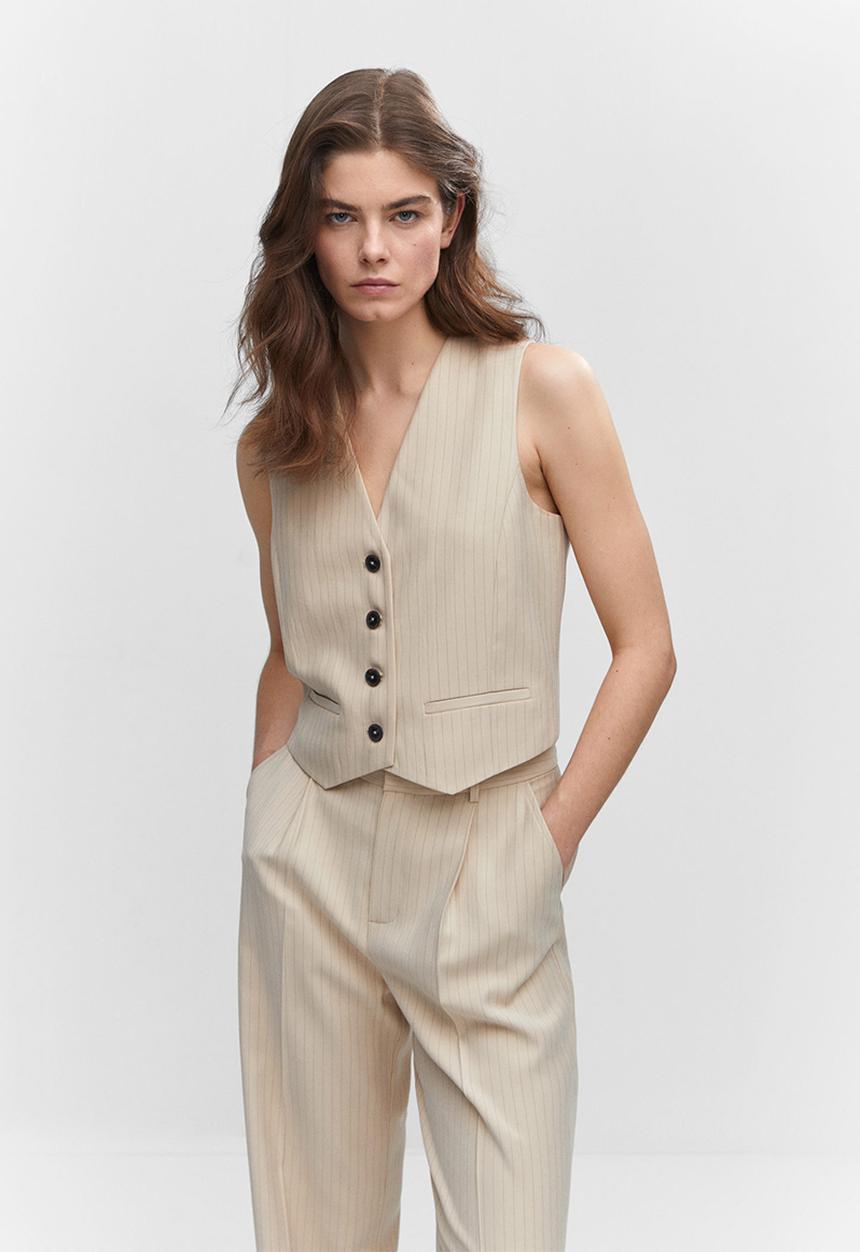MANGO - Waistcoat bo - light beige