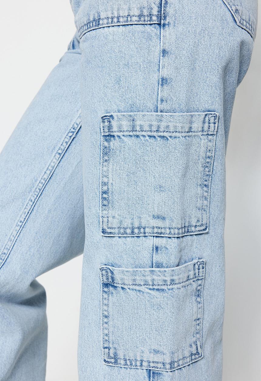 Trendyol - High rise cargo jeans - blue
