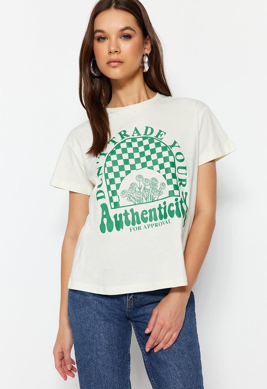 Trendyol - Graphic tee - ecru