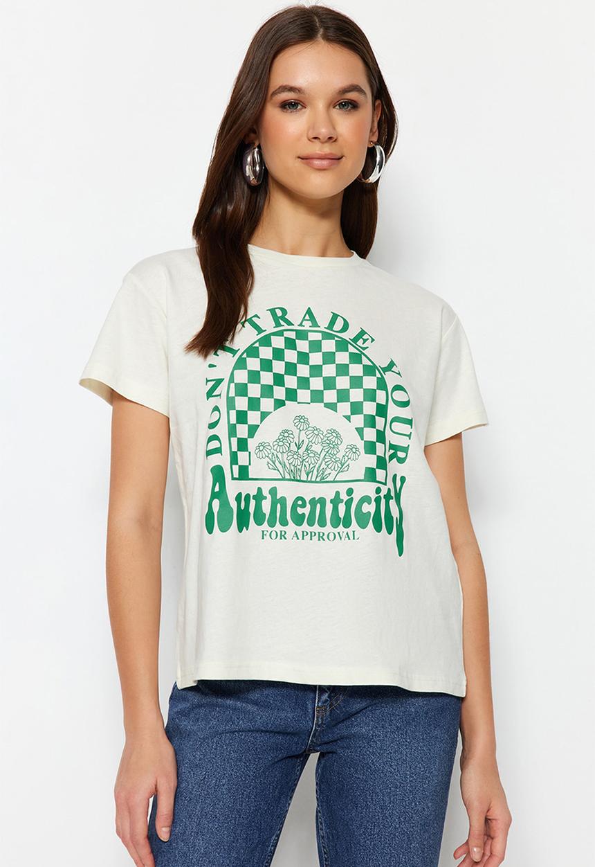 Trendyol - Graphic tee - ecru