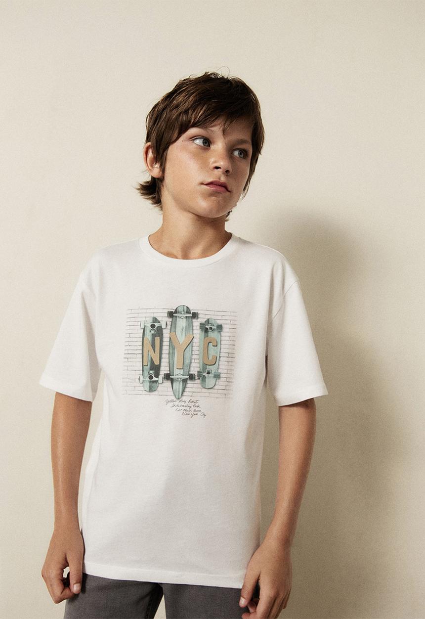MANGO - T-shirt wheels - off white