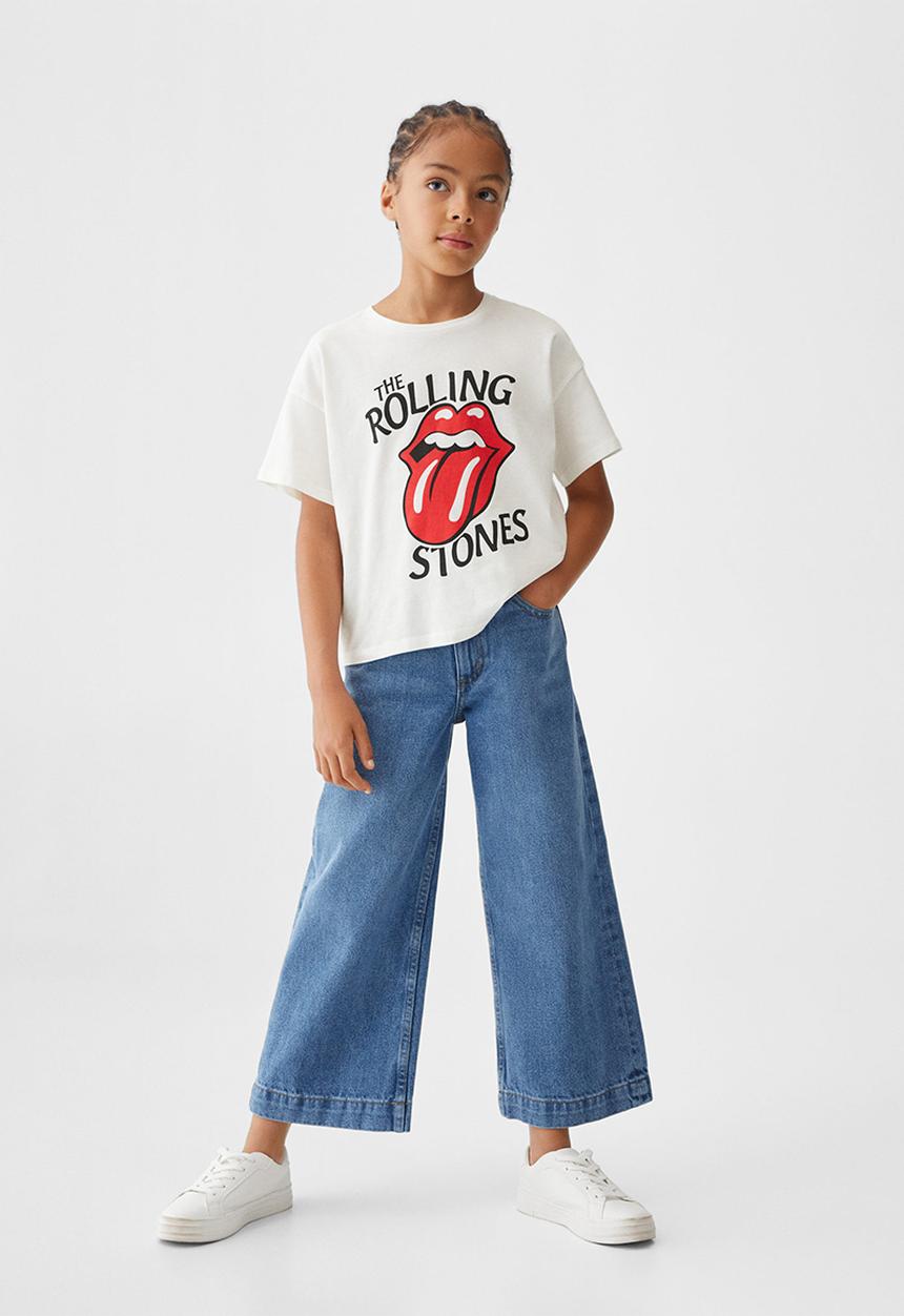 MANGO - T-shirt rolling - off white