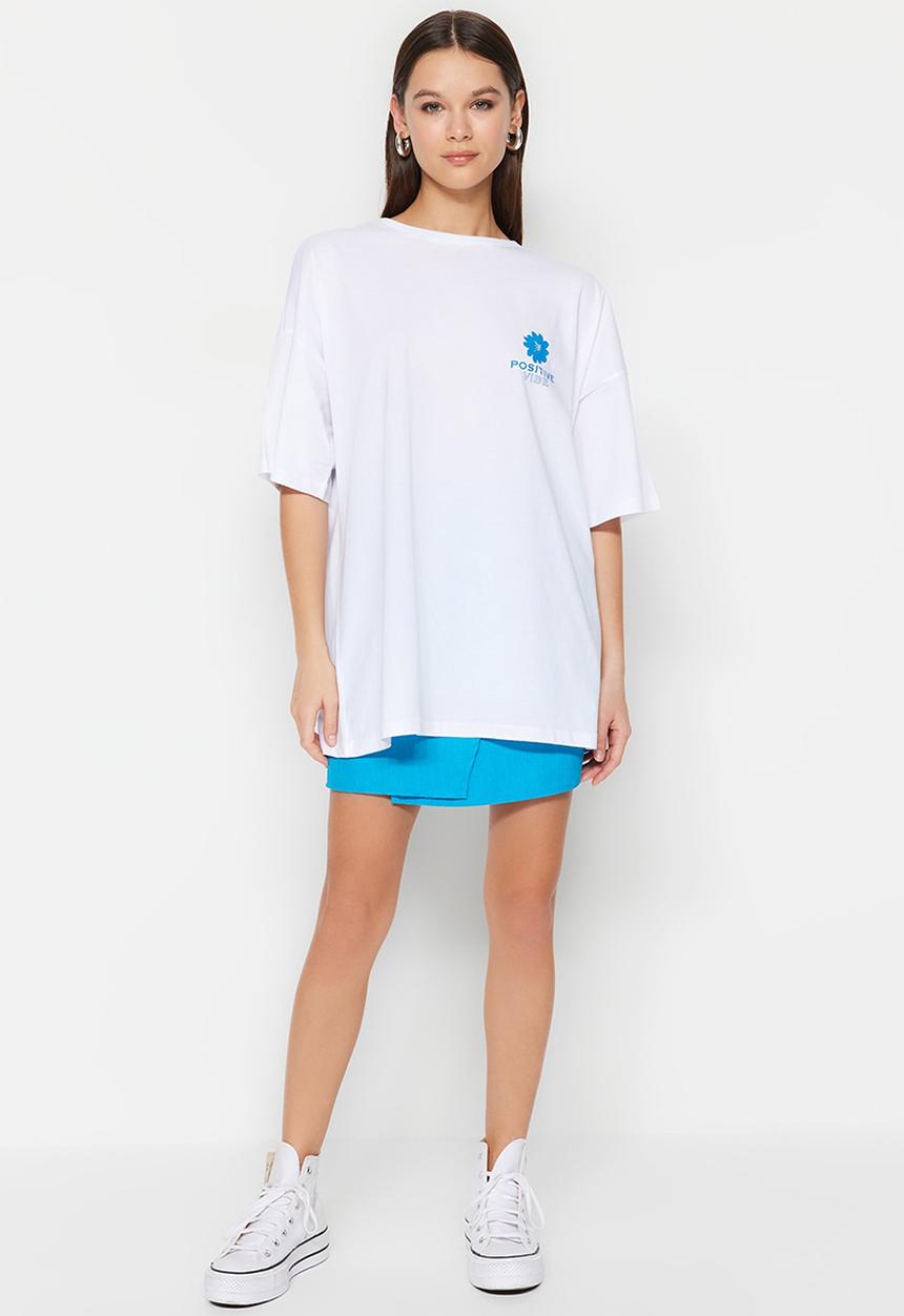 Trendyol - Oversize graphic tee - blue