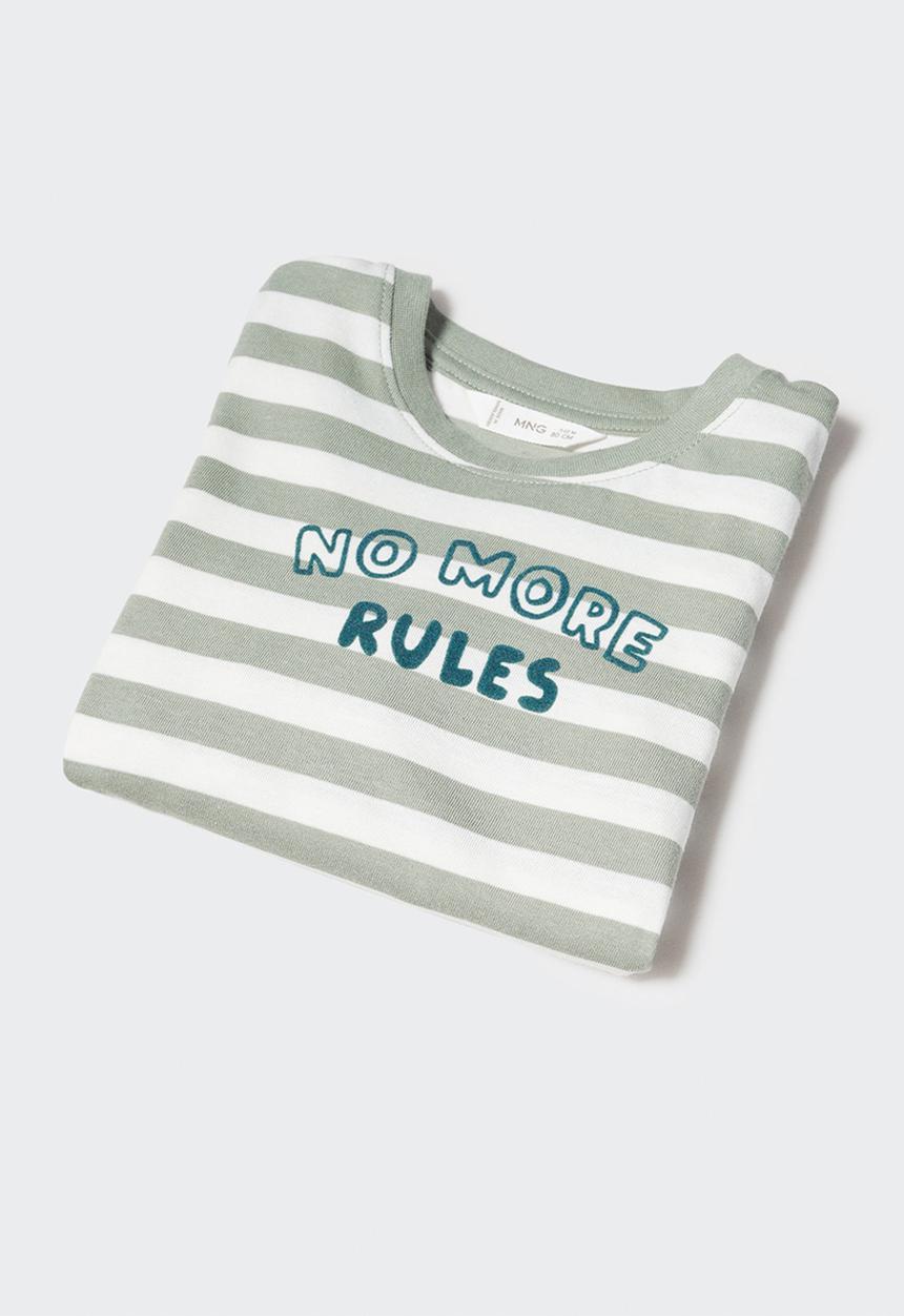 MANGO - T-shirt stripes - pastel green