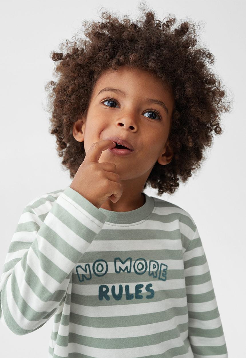 MANGO - T-shirt stripes - pastel green