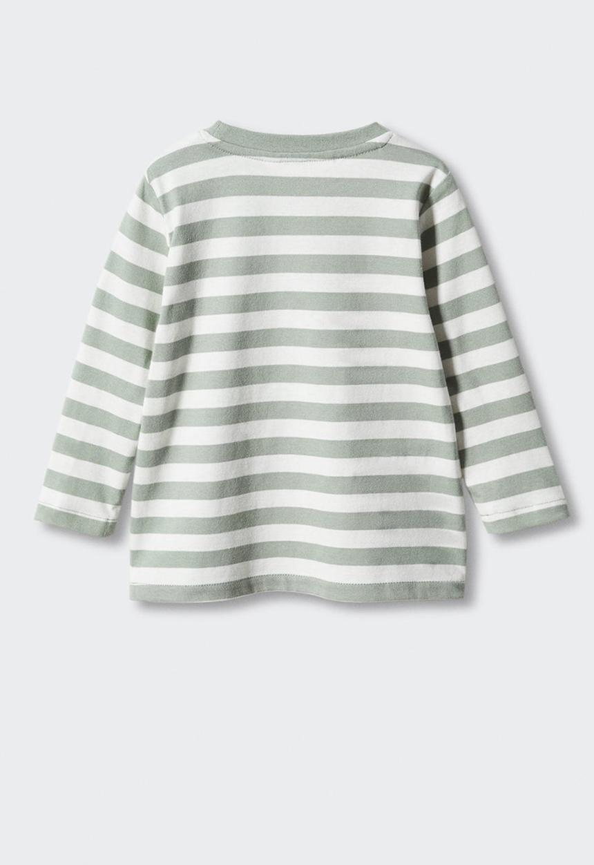 MANGO - T-shirt stripes - pastel green
