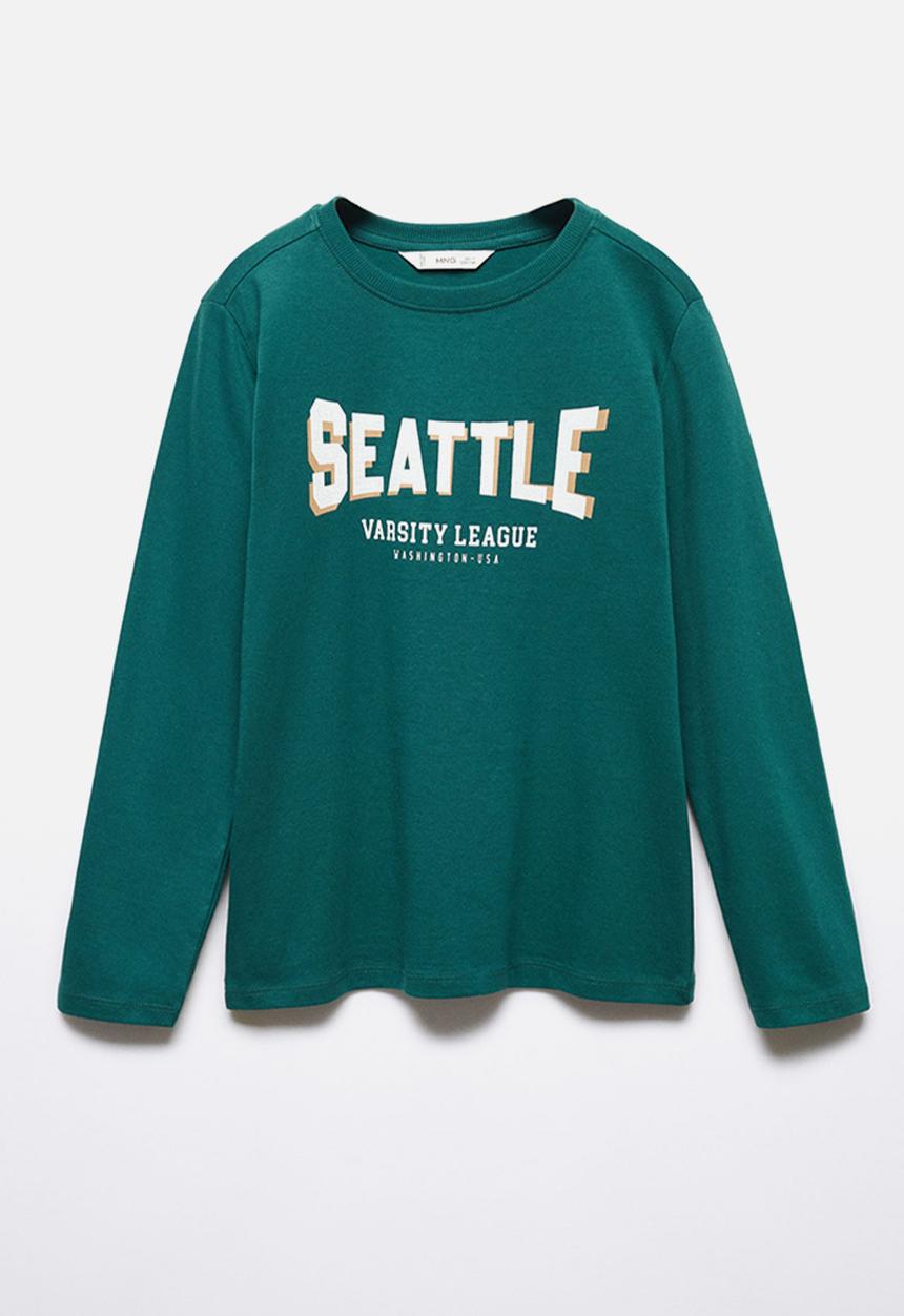 MANGO - T-shirt seattle - dark green