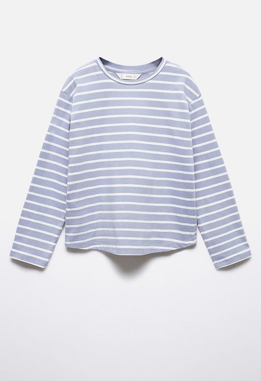 MANGO - T-shirt stripes - blue